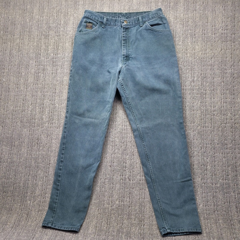 Vintage Wrangler For Women Jeans 14x32 Green Teal High Rise Mom Made in USA‎ 30W